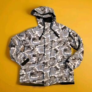 West Street Haku Junior Puffer Camouflage Hoodie XXL Jacket Blue Gray Drawstring